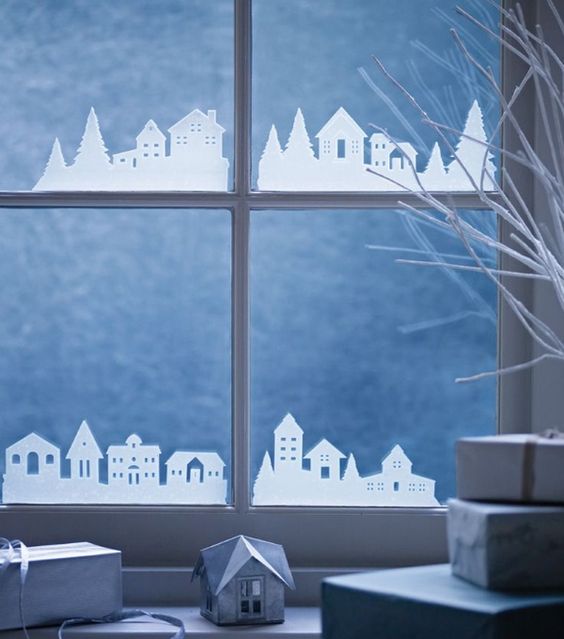 Новогодние украшения на окна из бумаги